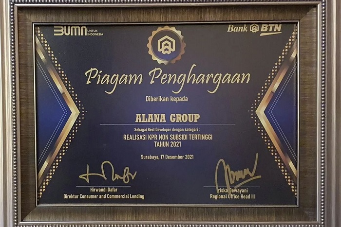 Penghargaan Developer dengan Realisasi KPR Non Subsidi Tertinggi